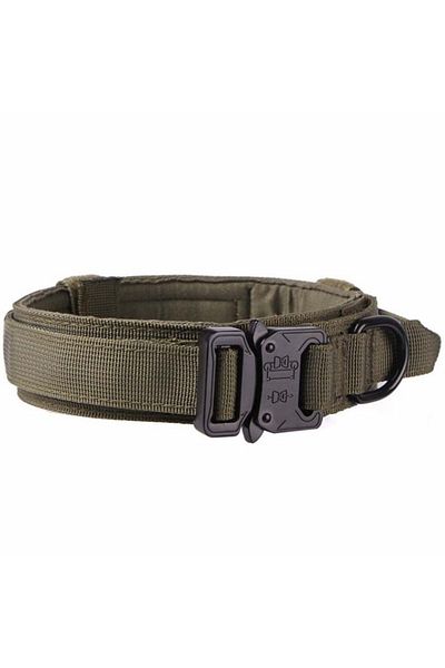 PUFO Zgardă militară pentru câini de talie medie sau mare, verde, mărimea L