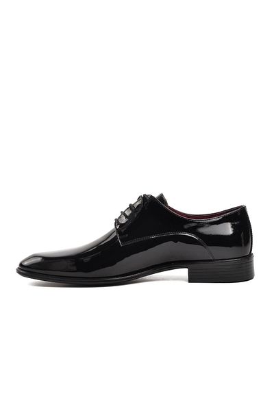Aspor Black Patent Leather Men's Classic Shoes