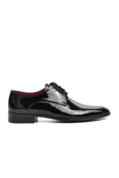 Aspor Black Patent Leather Men's Classic Shoes
