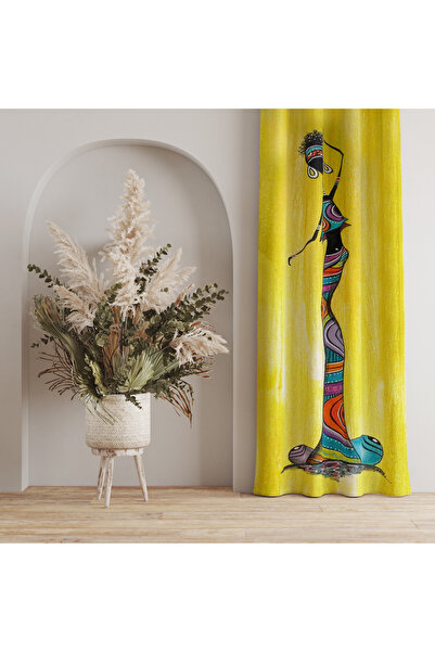 LadiesHome ستارة خلفية صفراء منقوشة ملونة – طراز أصلي ومذهل مقاس 140 × 260 سم...