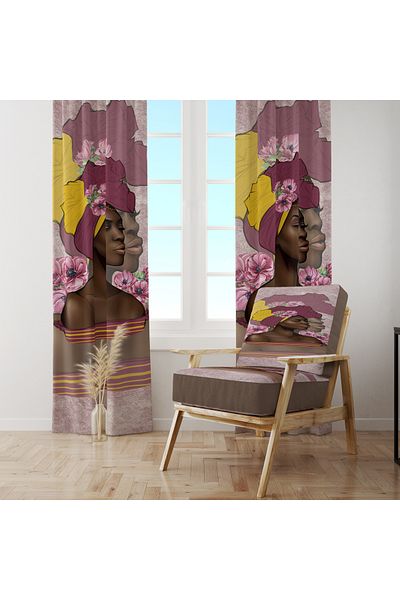 stellahomes Artistic & Cultural Figured Background Curtain – Elegant and Original Design 140X260 cm Single Wing