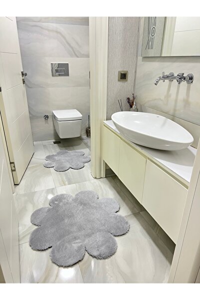 Halı İstasyonu 2'li Banyo Paspas Halısı Peluş Halı Klozet Takımı 60x60(papaty...