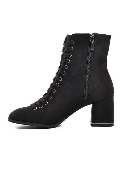 Aspor Black Suede Women's Heeled Boots
