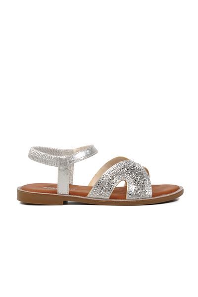 Aspor Silver Gray Women's Flat Sandals