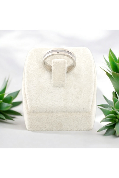 stainless steell Stainless Steel Marka - Beyaz Altın Rengi Alyans - Paslanmaz...