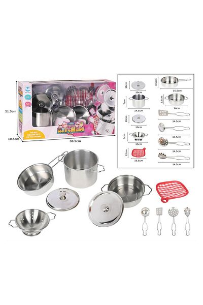 Toptan Bulurum 3815-6 Steel Pot Pan Set 11 Pieces - Vardem Toy