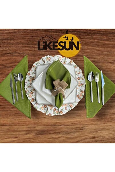 LiKESUN 19 Parça 6 Kişilik El Yapımı Jüt Yemek Sunum Takımı Amerikan Servis R...