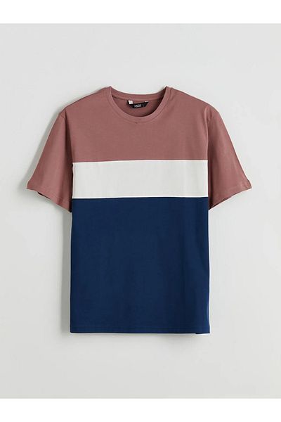 LC Waikiki Xside pink bicycle collar Color Block jersey men's t-shirt