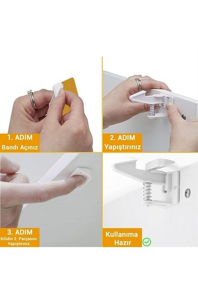Emperium Baby Child Safety Proof Adhesive Holder Hidden Security Lock for Drawer and Cabinet (5122)