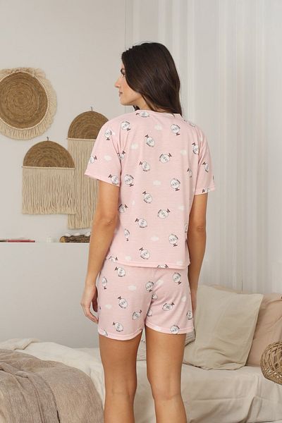 Fulla Moda Egg Patterned Shorts Combed Cotton Pajama Set