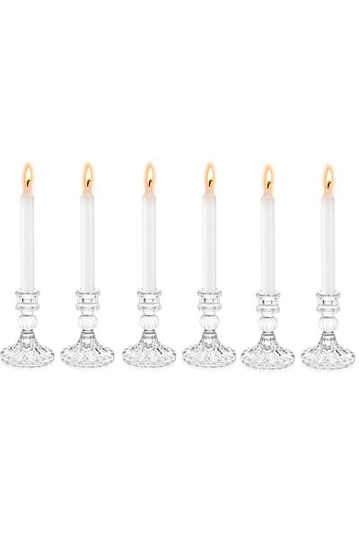 Generic 6 Inch Glass Candle Holder Set Clear Glass Candle Holders for Weddings, Festivals, Parties, and Decor