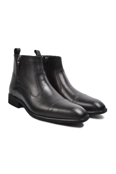 Aspor Black Genuine Leather Classic Men's Boots
