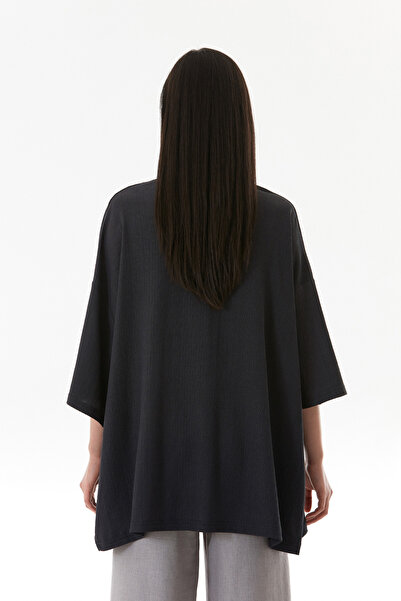 Fulla Moda Basic Bürümcük Kumaş Şal Yaka Kimono