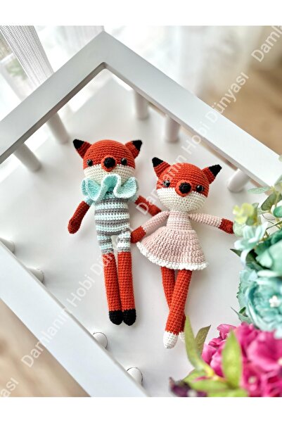 Damla Amigurumi 2li Tilki Oyun Arkadaşı