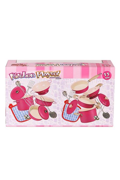 Toptan Bulurum 3815-6A Enamel Cookware Set 11 Pieces Pink - Vardem Toy