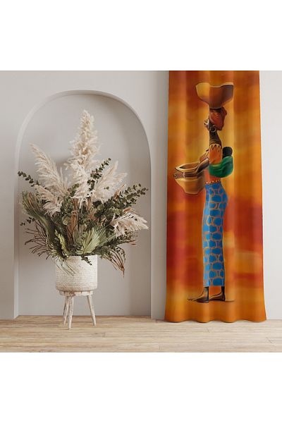 LadiesHome Decorative Artistic Figured Background Curtain – Dynamic & Stylish Touch 140X260 cm Single Wing