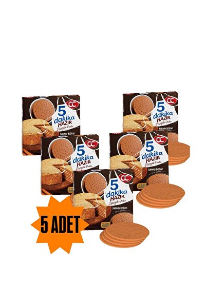 CC 5 Dakika Mozaik Pasta 5 Adet 5 Dakika Hazır Mozaik Pasta - 20 cm Çapında 4 Kat KAKAOLU Pasta Tabanı Bisküvisi
