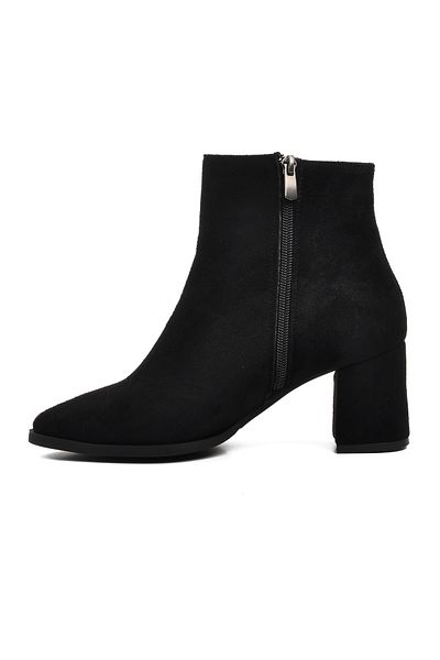 Aspor Black Suede Women's Heeled Boots