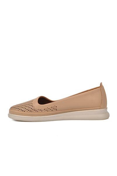 Aspor Beige Women's Flat Comfortable Casual Shoes