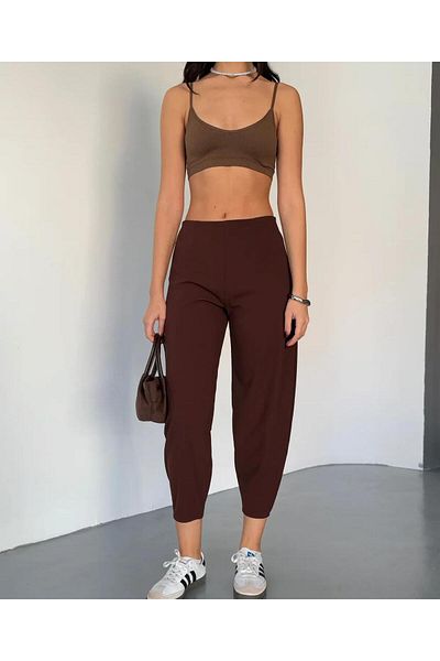 Wearflawless Women's Scuba Crep Fabric Elastic Waist Shalwar Model Balloon Pants
