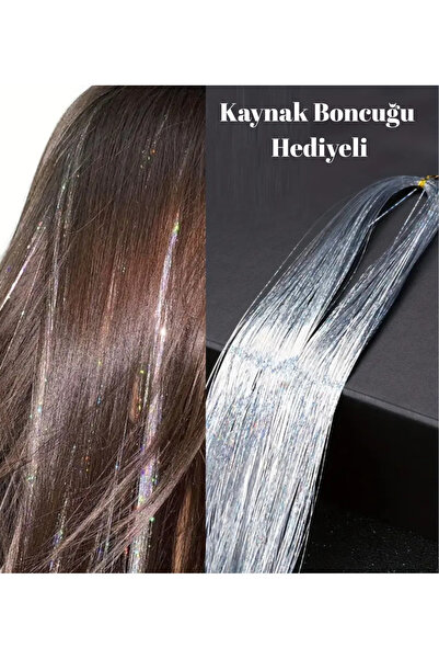 MutluBiDünya Kaynak Boncuğu Hediyeli Hair Tinsel Gelin Teli Saç Simi Aksesuarı