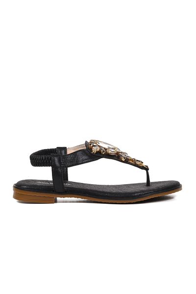 Aspor Black Women's Flat Sandals