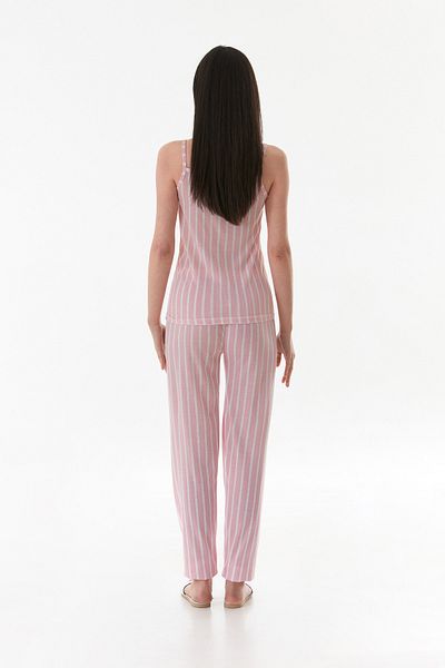 Fulla Moda Thick Striped Straps Lace Pajama Set