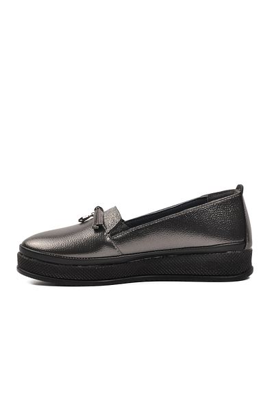 Aspor Gray Silver Platinum Women's Flat Casual Casual Casual Shoes