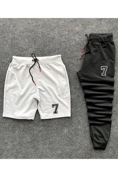 woonkey UNISEX ΜΑΥΡΟ ΚΑΙ ΓΚΡΙ ΕΚΤΥΠΩΜΕΝΟ ΣΟΡΤΣ ΦΟΡΜΑΣ ΜΕ ΕΛΑΣΤΙΚΟ ΜΕ ΜΕ ΣΤΡΟΓΓΥΛΗ ΣΕΤ 2 ΤΕΜΑΧΙΩΝ