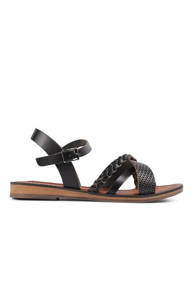 Aspor Black Women's Flat Sandals