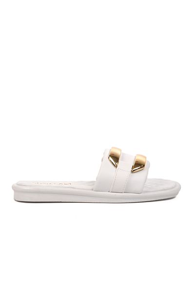 Aspor White Women's Slippers