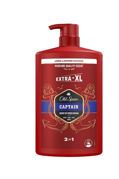 Old Spice Gel De Dus Si Sampon 3 In 1 Captain Pentru Corp, Par Si Fata, 1000 ml
