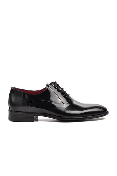 Aspor Black Patent Leather Men's Classic Shoes