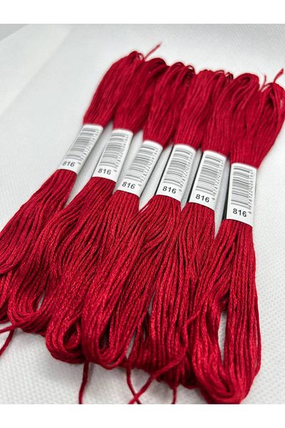 ALMİŞ 6 Pieces Single Color Etamine Cross Stitch Bracelet Brazilian Embroidery Thread 5-816