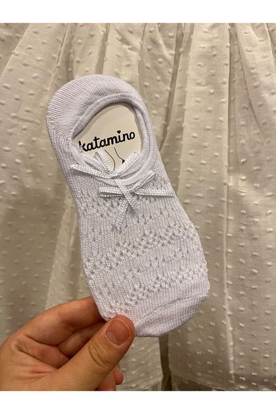 Katamino Jacquard Net Patterned Baby Girl Ballerina Socks
