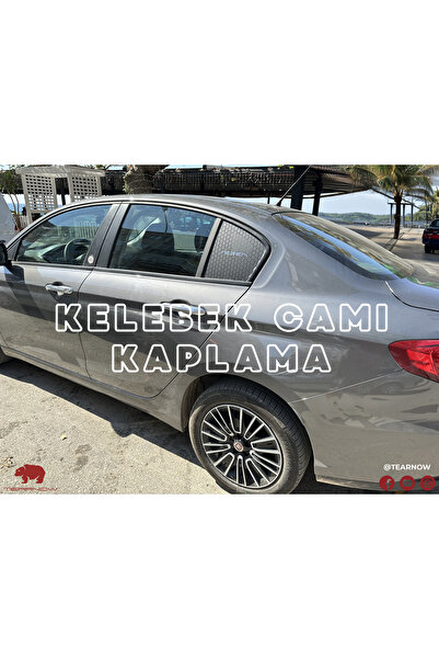 TEARNOW Egea Uyumlu Kelebek Camı Kaplama, Petek Folyo - Mat Siyah & Hologram