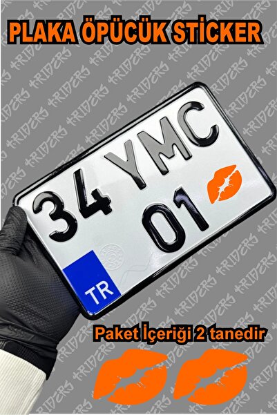 TRİDERS Plaka Öpücük Sticker 4cm x 3cm 2 adet