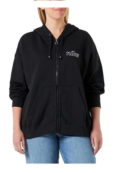 Nike Dri-Fit Get Fit Graphic Full-Zip Training Black Hoodie Womens