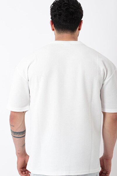 Stilkombin Tricou oversize cu decolteu crewneck model Honeycomb STU-2468_30462