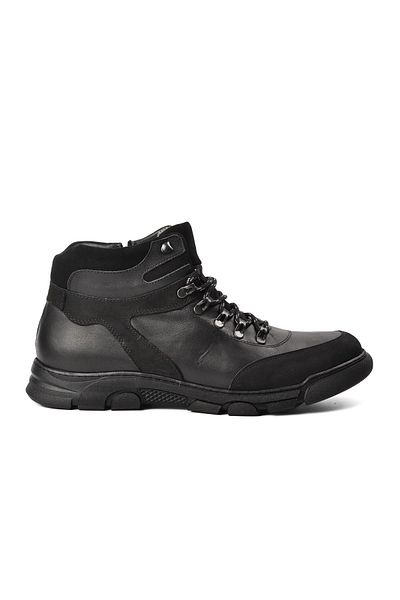 Aspor Black Genuine Leather Sneaker Men's Boots