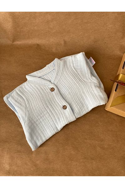 tiny wood Newborn Baby Boy Organic Muslin Jumpsuit |   Hospital Exit & Gift
