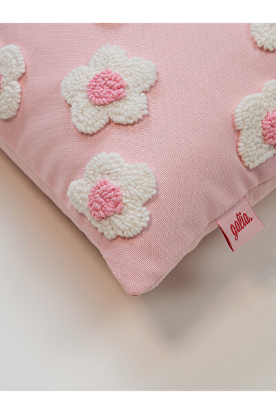 Galia Tasarım Daisy Rectangular Punch Throw Pillow Cover - Pink