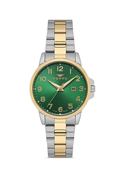 FERRO Gümüş/Sarı Çelik Kordon Kadın Kol Saati FL21393A-D6