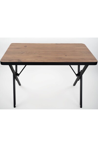 Rafadi 70*110 Cm Mutfak Balkon Bahçe Kafe Restoran Ofis Masası X Ayaklı Atlantik Çam Rengi