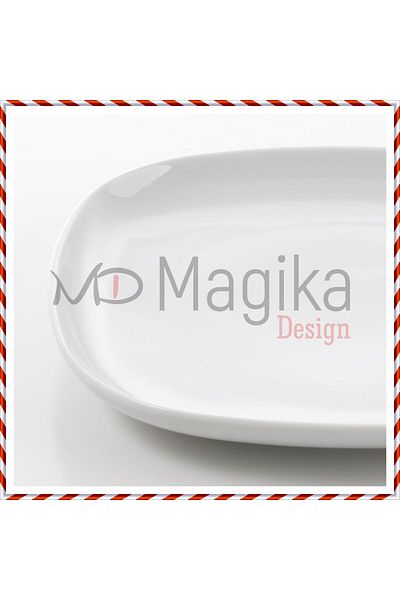 Magika Design Md Vardera White Porcelain Dessert Plate - 18X18 cm