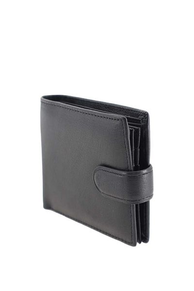 OEM Men's wallet made of genuine leather, clasp closure, F055, black