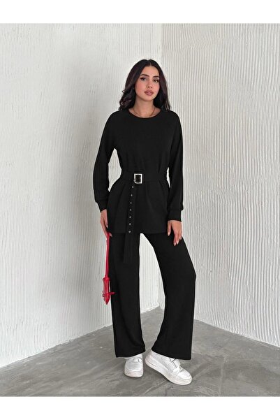 Elaxi بدلة مزدوجة مع تفاصيل الحزام