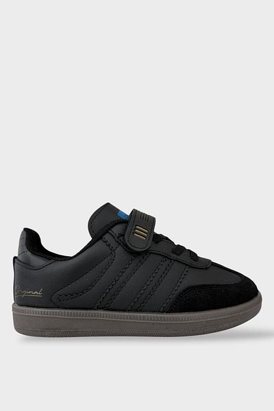 Liger Pantofi sport pentru copii unisex cu șireturi cu velcro NEGRI