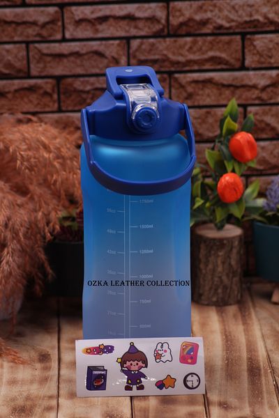 cosmoshome Motivational Water Bottle Water Bottle 2 Liter Sticker and Straw Water Bottle
