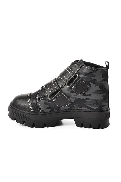 Aspor Black Camouflage Unisex Kids Boots